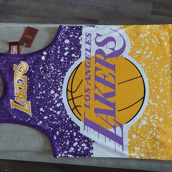Hardwood Classics Lakers 'Jumbotron Sublimated Tank Lakers' Sz Large - Picture 4 of 6